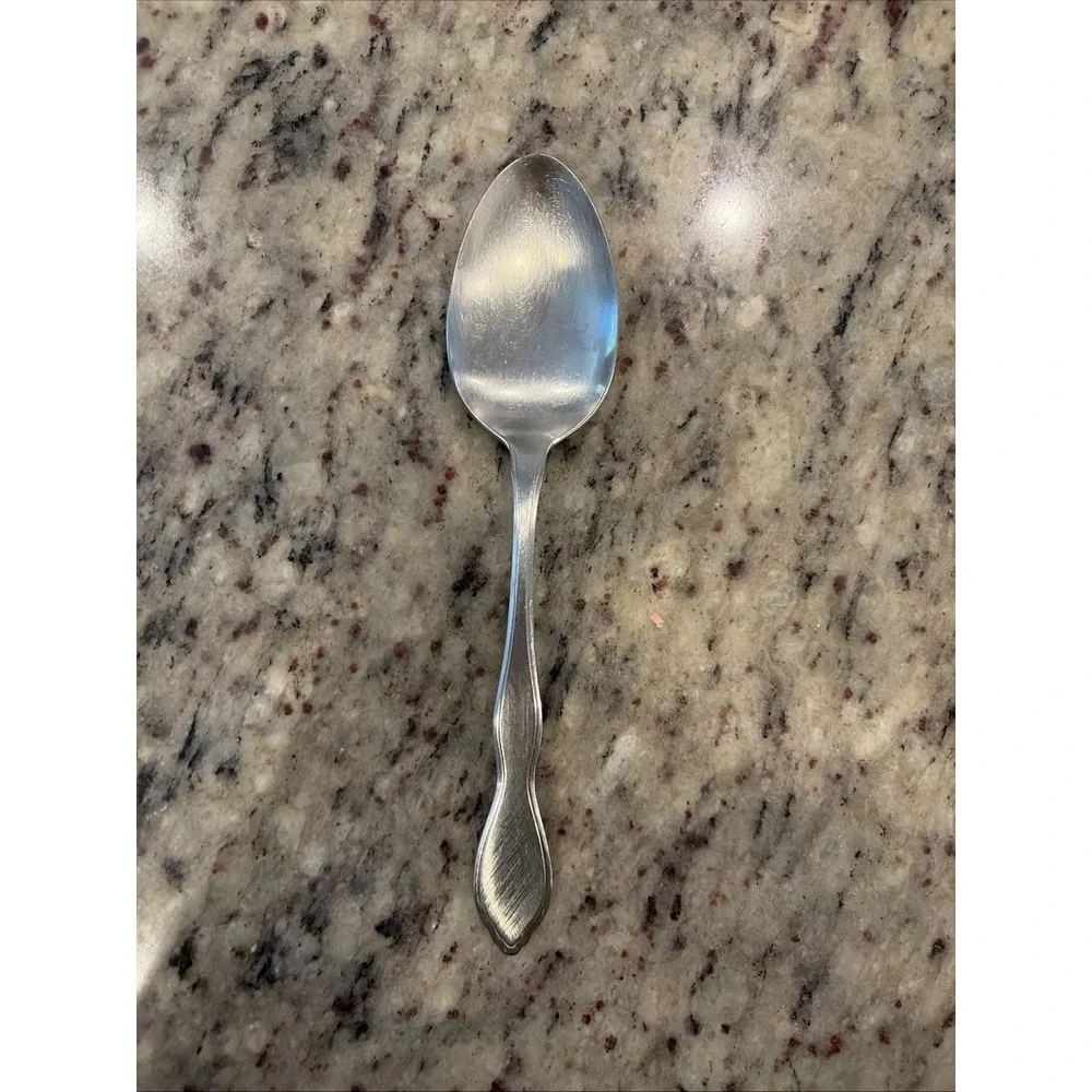 Set of 2 Oneida 1881 Rogers Twilight Burnished Stainless Serving Spoons 8.25